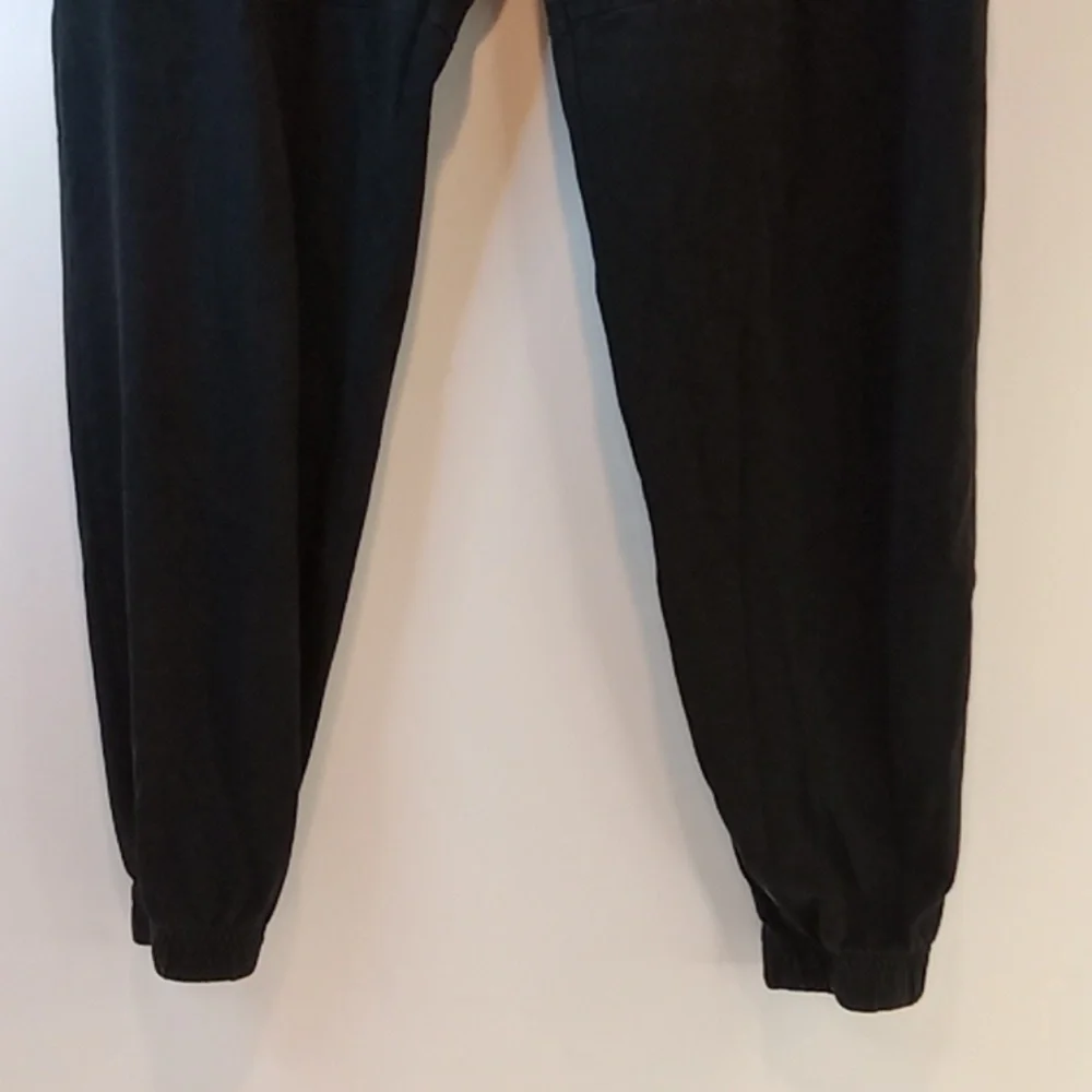 Adidas Spell Out Sweatpants Jogging Pants Black Drawstring Men's Sz L EUC NICE!